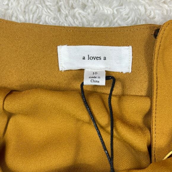 a loves a asymmetrical hem ruffled sheath skirt in artichoke, size 10 - Picture 8 of 10